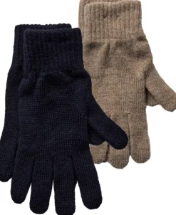 3920 2 Pack Knitted Gloves Navy Beige-Magasin du Nord Collection Discount