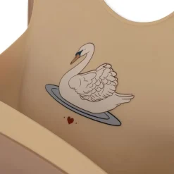 2 PACK SILICONE BIB SWAN Børn Hagesmække