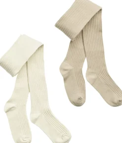 Børn Wheat Strømper & Strømpebukser>2 par Indy rib strømpebukser