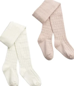 Clearance 2 par Izzy pointelle strømpebukser Børn Strømper & Strømpebukser