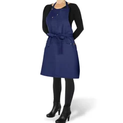 Best 5 Pocket Slim Fit Apron Dark Blue Tekstiler Til Køkkenet