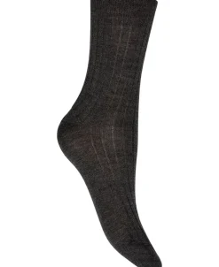 Outlet 100% ribbed wool socks Dame Uldundertøj|Strømper