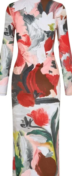 Clearance 2244 Stocking Jersey, Pullover Long Sleeve Midi Dress Dame Kjoler