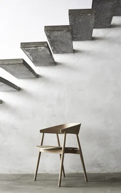 AC2 armchair Oak white pigm. lacquer veneer seat-Andersen - Furniture Clearance