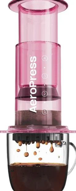 Aeropress Kaffe & Te>Clear Colors Pink Coffee Press