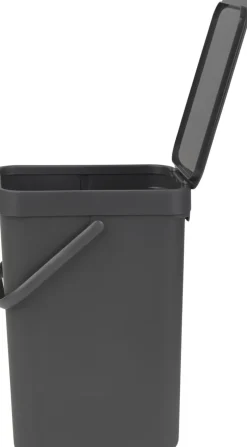 Affaldsspand m/låg sort.kon. 12 ltr-Brabantia New