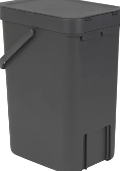 Affaldsspand m/låg sort.kon. 12 ltr-Brabantia New