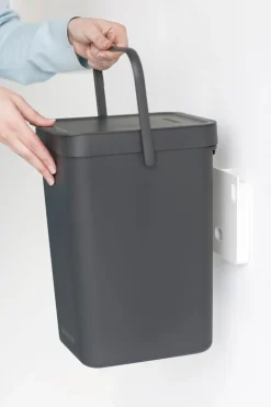 Affaldsspand m/låg sort.kon. 12 ltr-Brabantia New