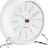 Arne Jacobsen Clocks Ure & Vejrstationer>AJ Bankers bordur hvid/hvid, Ø 11 cm, alarm