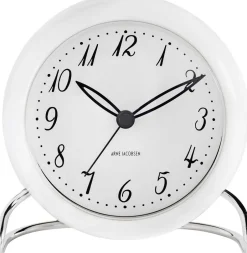 Arne Jacobsen Clocks Ure & Vejrstationer>AJ LK bordur, hvid/hvid, Ø 11 cm, alarm
