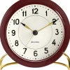 Arne Jacobsen Clocks Ure & Vejrstationer>AJ Station bordur bordeaux/hvid, Ø 11 cm, alarm