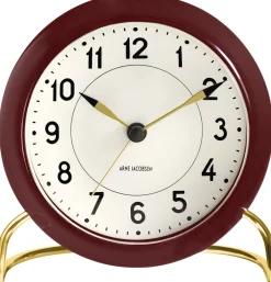 Arne Jacobsen Clocks Ure & Vejrstationer>AJ Station bordur bordeaux/hvid, Ø 11 cm, alarm