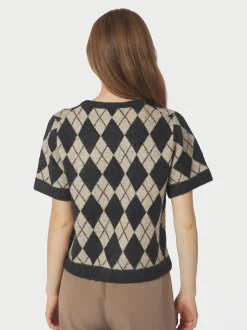 Dame Neo Noir Strik>Allestar Check Knit Cardigan