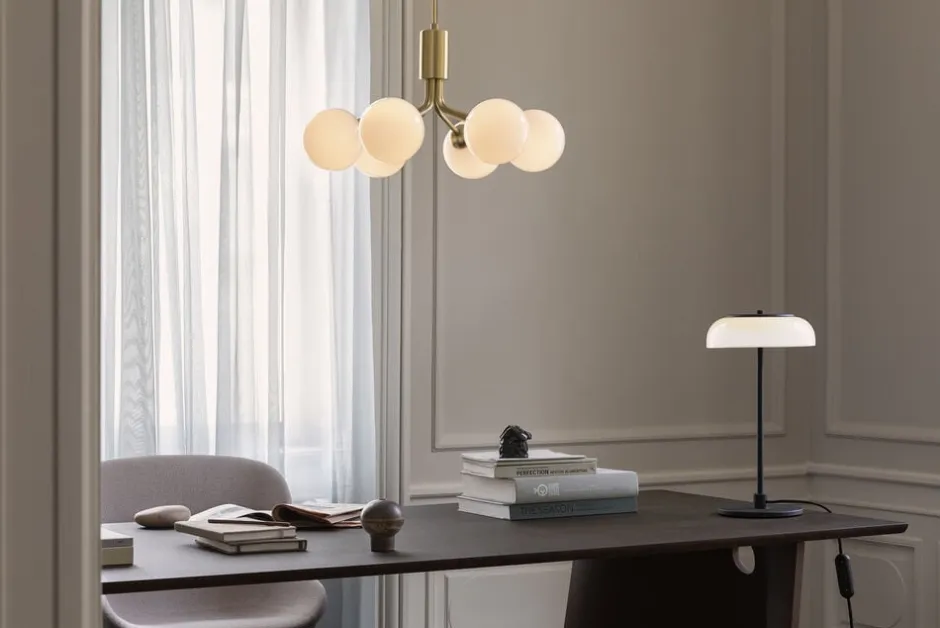 Nuura Pendler>Apiales 6, brushed brass / opal