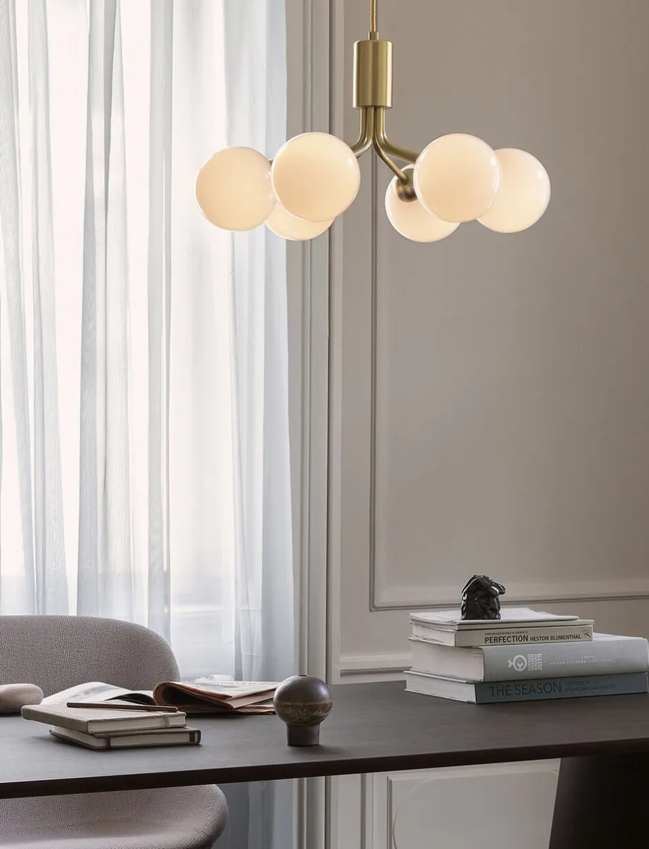 Nuura Pendler>Apiales 6, brushed brass / opal