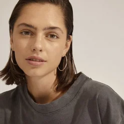 New APRIL recycled medium hoop øreringe sølvbelagt Dame Smykker|Smykker