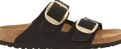 Dame Birkenstock Sandaler>Arizona Big Buckle LENB black gold