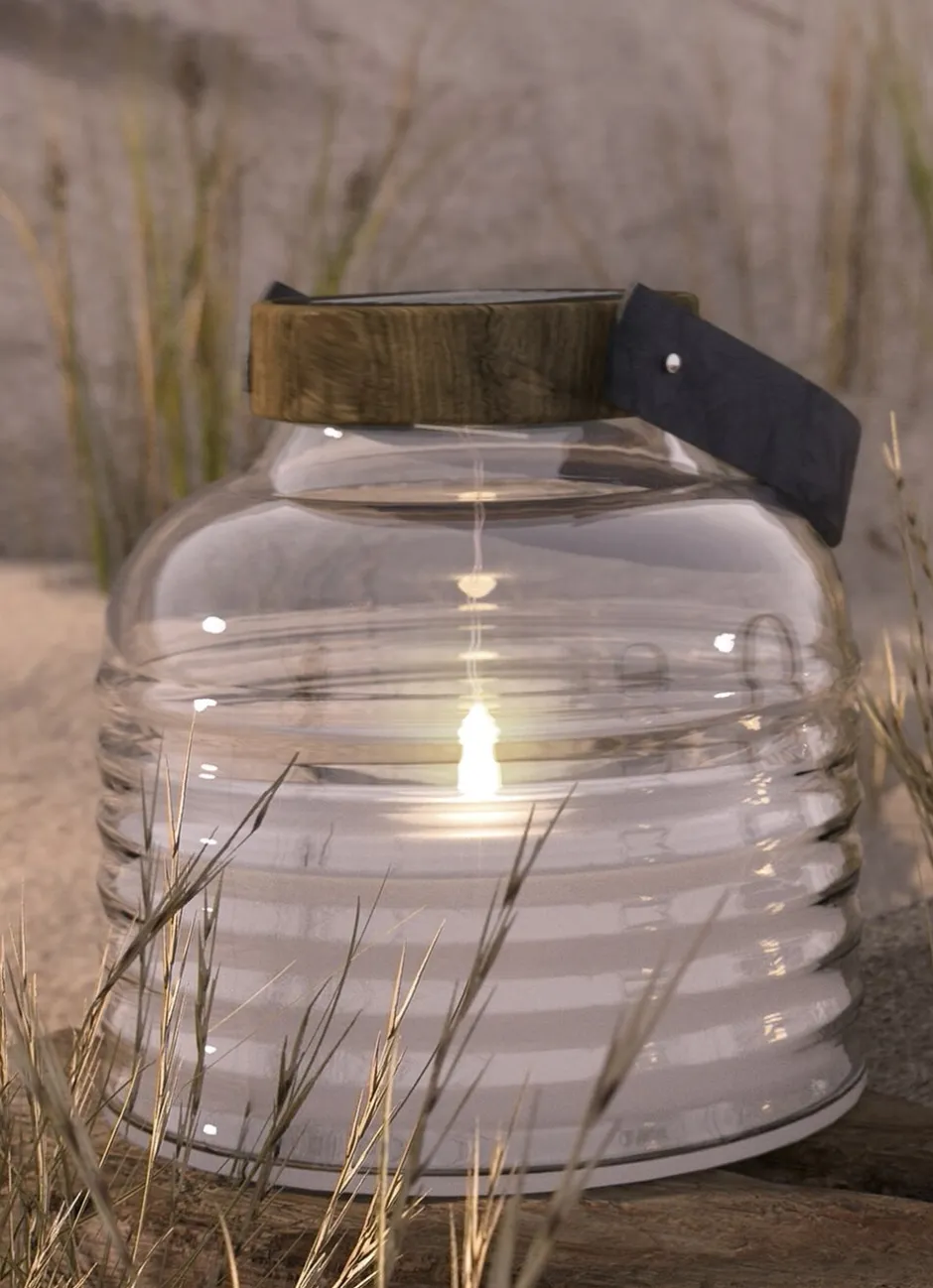 Clearance Aston Solar Krukke, Ø20xH20cm, Sort/Brun Lanterner