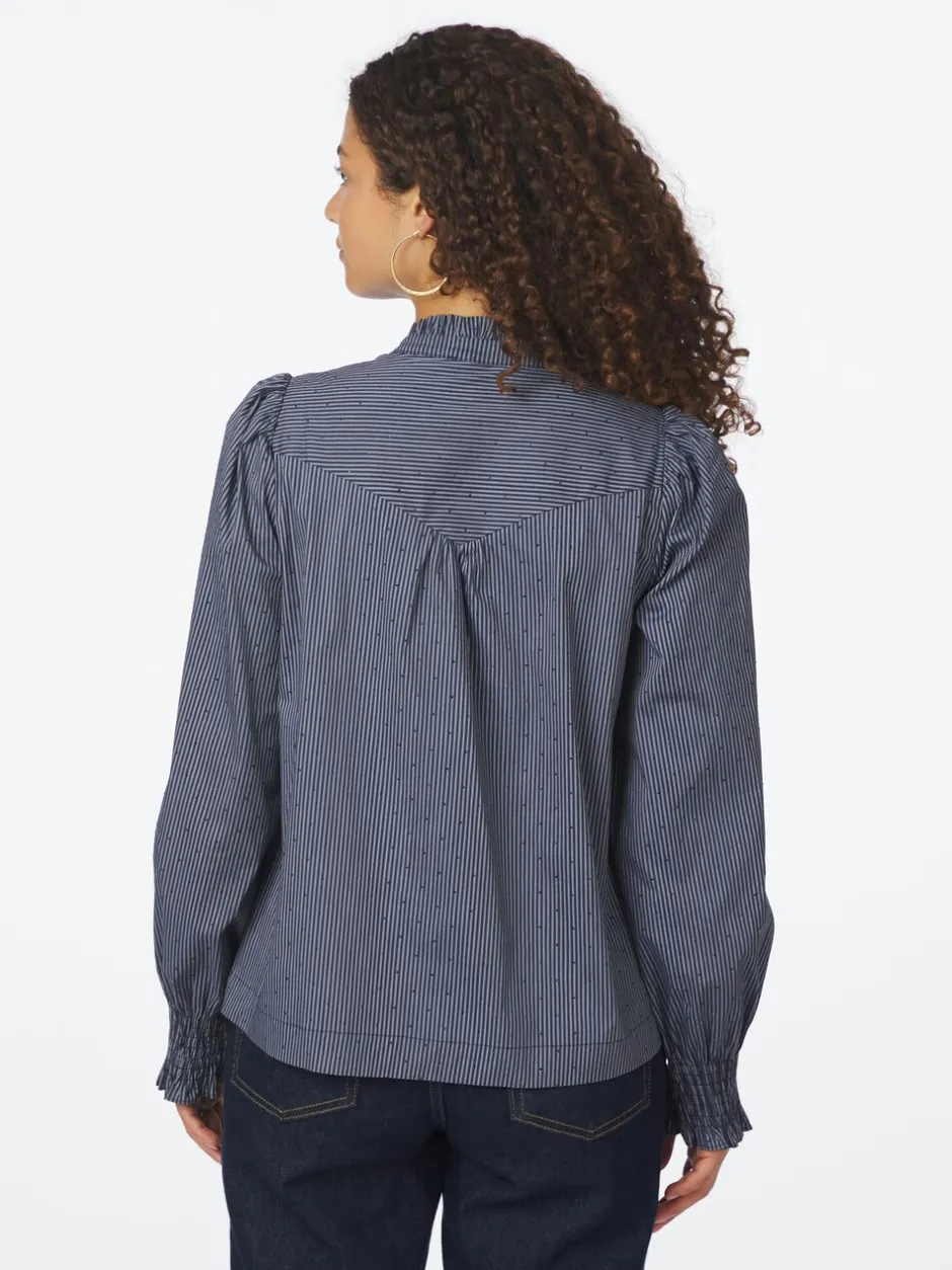Dame Neo Noir Bluser & Skjorter>Astrida Stripe Stone Blouse