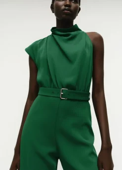 Dame MANGO Buksedragter>Asymmetrical long jumpsuit with bel