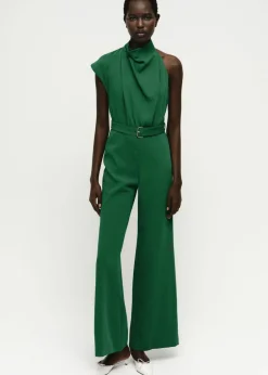 Dame MANGO Buksedragter>Asymmetrical long jumpsuit with bel