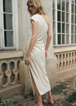 Asymmetrical pleated dress-MANGO Best