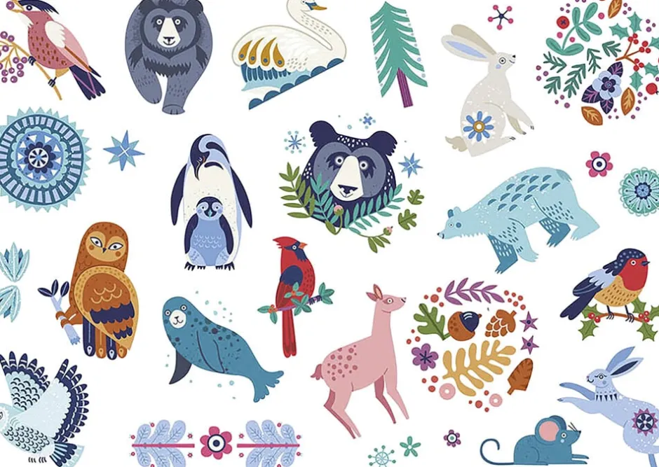 Clearance - Little Tattoos - Nordic Animals Børn Rolleleg & Musik