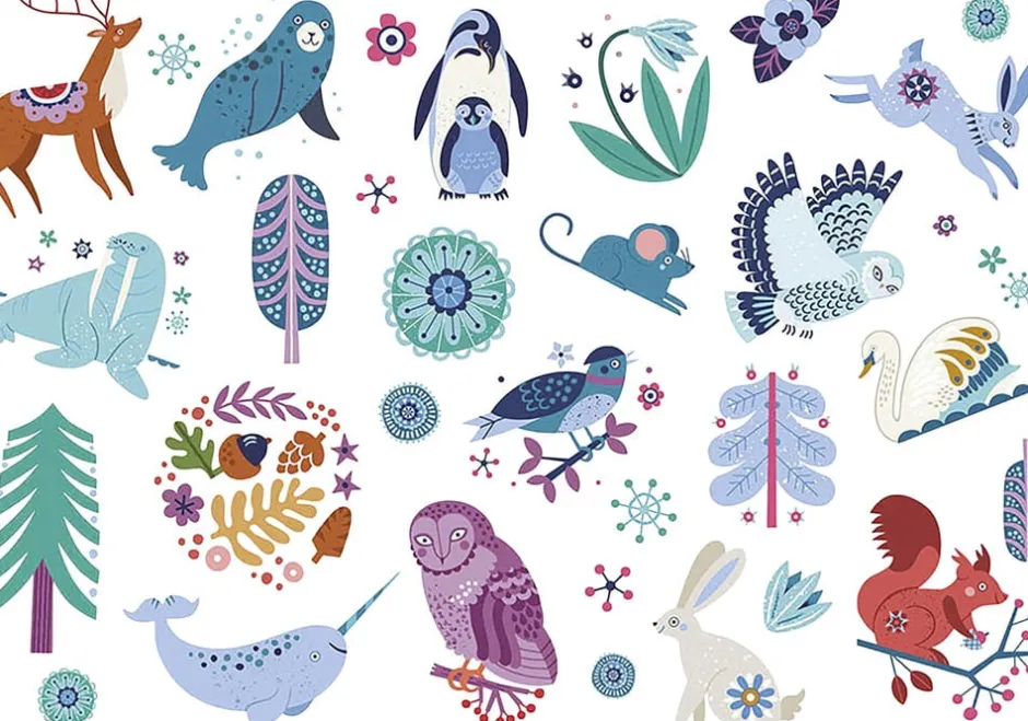 Clearance - Little Tattoos - Nordic Animals Børn Rolleleg & Musik