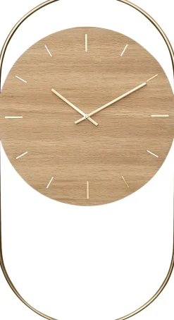 Online A-Wall Clock - Oak with brass ring Ure & Vejrstationer