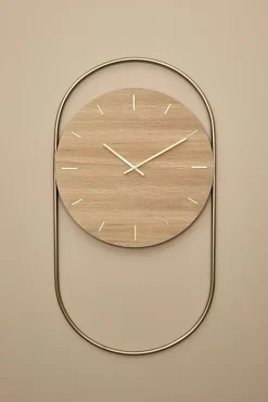 Online A-Wall Clock - Oak with brass ring Ure & Vejrstationer