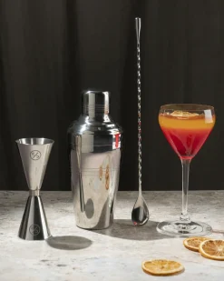 Bar Kit Mini 3-del Shaker, Jigger, Pourer-Cocktail Club Clearance