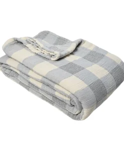 Bedspread 230x260cm blue check-Magasin du Nord Collection Hot