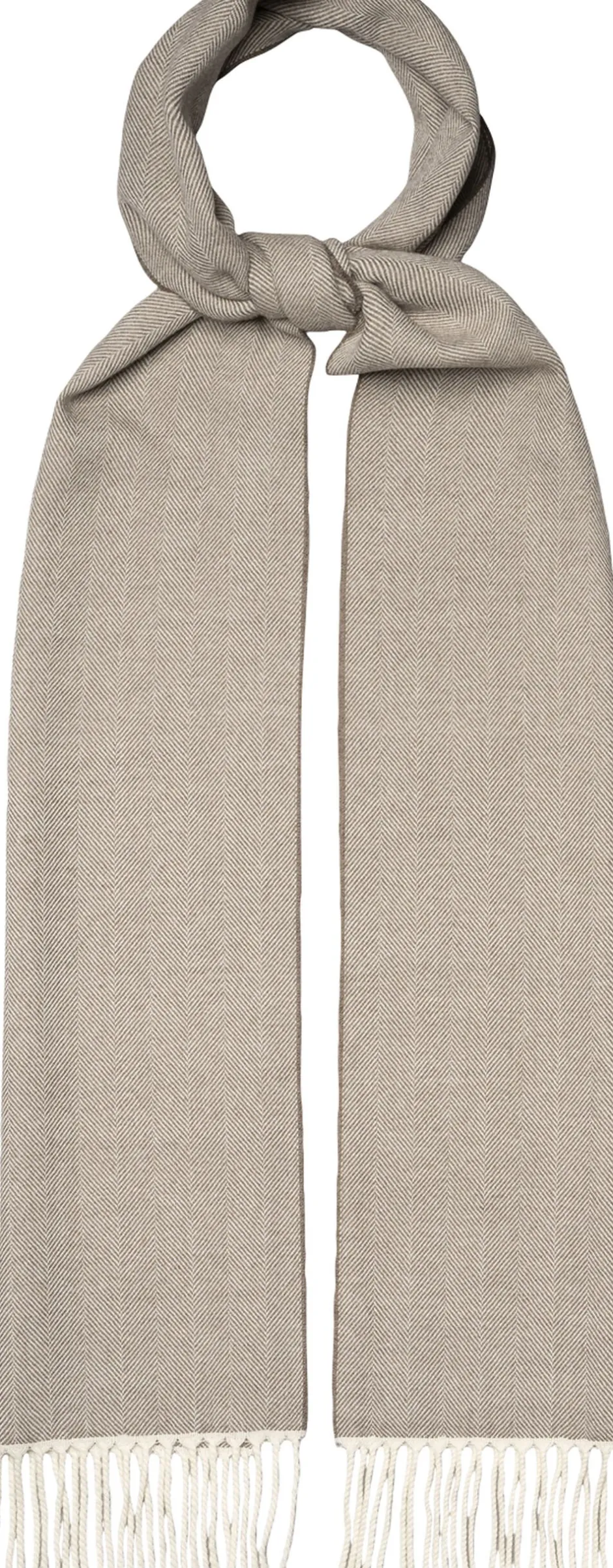 Beige Herringbone Merino Wool Scarf-ETON Hot