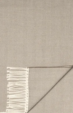 Beige Herringbone Merino Wool Scarf-ETON Hot