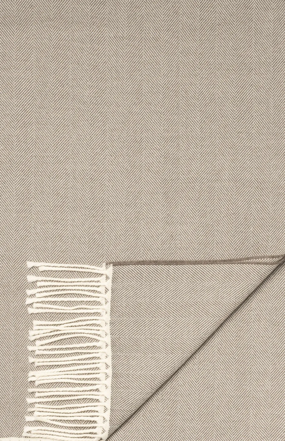 Beige Herringbone Merino Wool Scarf-ETON Hot
