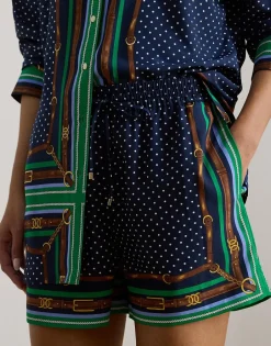 Sale Belting-Print & Polka-Dot Drawcord Short Dame Shorts