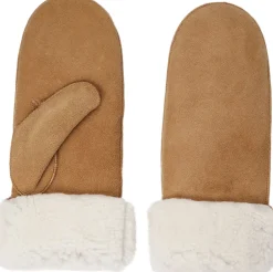 Dame Lovelies Handsker & Vanter>BELUKTA - MITTENS - SHEEP SUEDE WITH CURLY SHEARLING AROUND