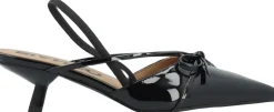 Dame Bianco Festsko|Slingbacks>BIAKRISTIN Kitten Heel Bow Slingback Faux Leather