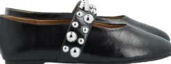 Hot BIALUNA Studded Ballet Flat Faux Leather Dame Ballerinaer