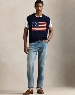 Big Fit Flag Sweater Vest-Polo Ralph Lauren New