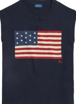 Big Fit Flag Sweater Vest-Polo Ralph Lauren New