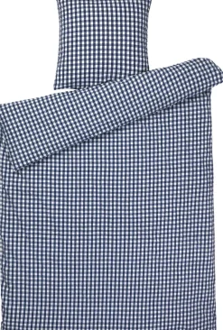 Bæk&Bølge Sengetøj mørk blå/hvid 140x200 cm DK Sengetøj & Lagner