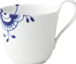 Blå Mega Riflet 33 cl. højhankskop Kopper & Krus