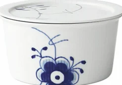 Blå Mega Riflet 100 cl. skål med låg-Royal Copenhagen Clearance