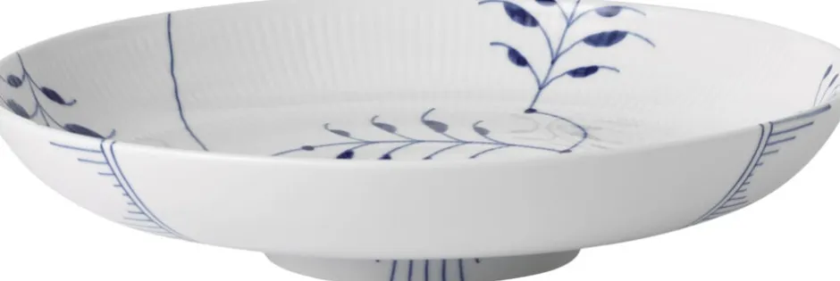 Blå Mega Riflet 34 cm Fad-Royal Copenhagen