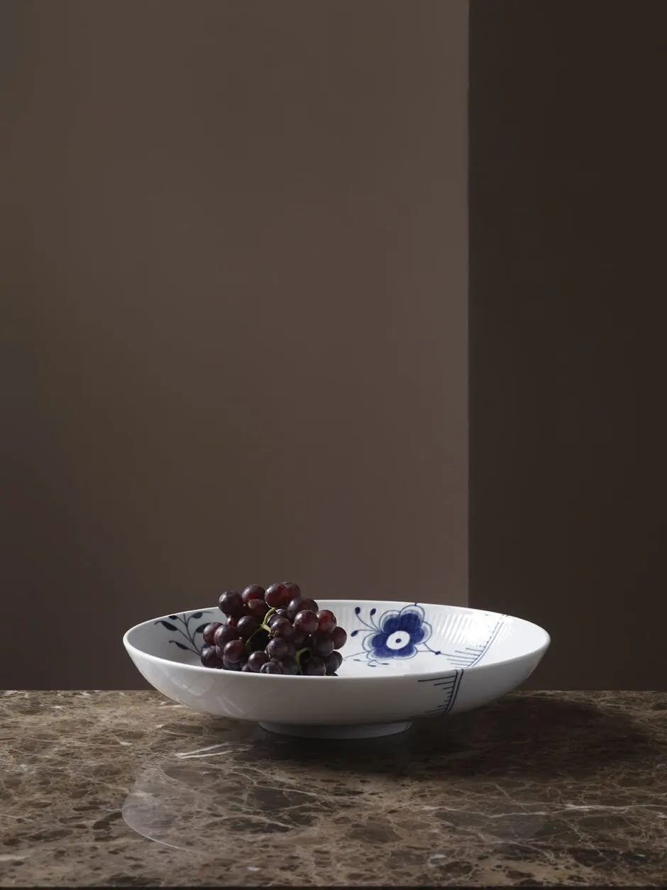 Blå Mega Riflet 34 cm Fad-Royal Copenhagen