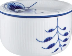 Royal Copenhagen Opbevaring>Blå Mega Riflet 7 cm. opbevaringskrukke