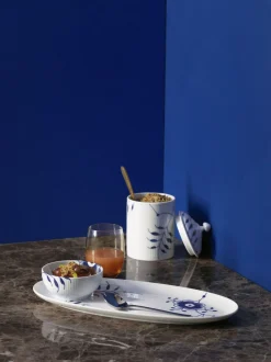 Royal Copenhagen Skåle & Fade>BLÅ MEGA RIFLET AFLANGT FAD 37 CM