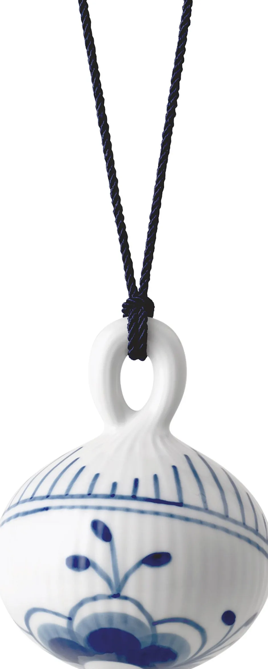 Hot Blå Mega Riflet Julekugle #2 9,5 cm Juletræspynt