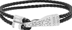Sale Leather Bracelet with Silver Clasp Smykker